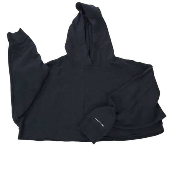 PINK Cropped Hoodie Small S Oversized Chloe Halle Black Pullover Active Shrt Top - Picture 2 of 4